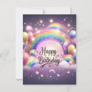 Um Cartão de Celebração de Aniversário Vibrante"