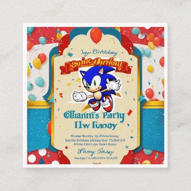 um cartão de convite de aniversário exclusivo (Frente)