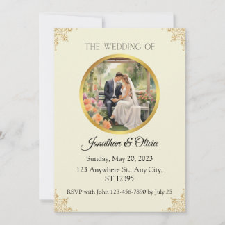 Um cartão de convite para um casamento intitulado 