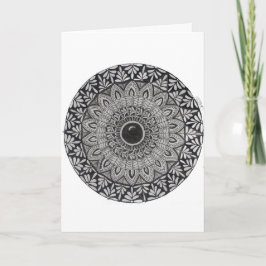Um cartão de cumprimentos de arte mandala monocrom
