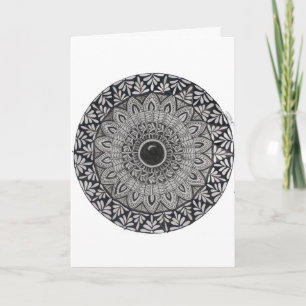 Um cartão de cumprimentos de arte mandala monocrom