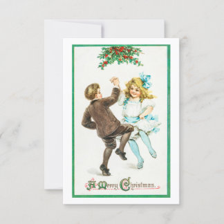Um Cartão de Dança Feliz para Crianças de Natal