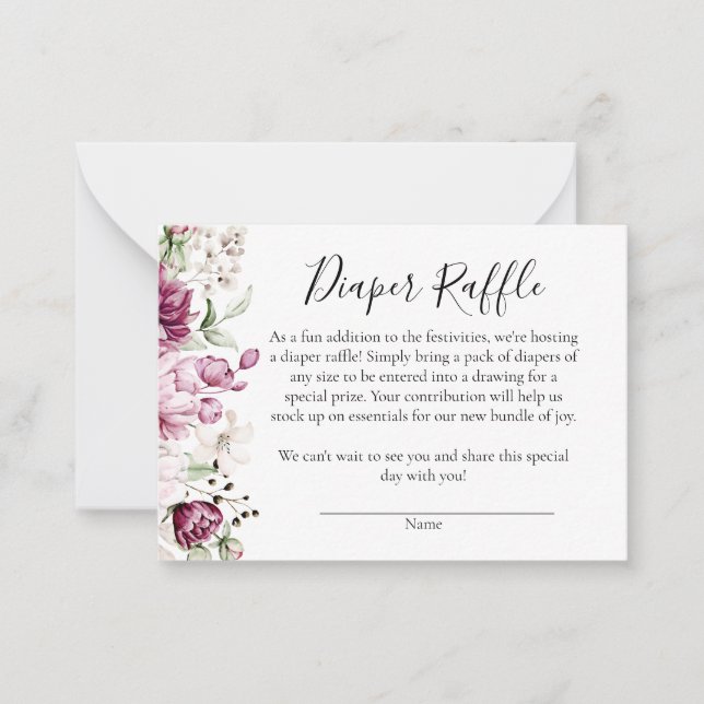 Um Cartão de Fralda de Chá de fraldas de Garota Do (Frente)