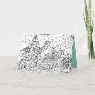 Um cartão de Natal a colorir para seus amigos