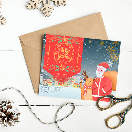 Um cartão de Natal alegre do Polo Norte