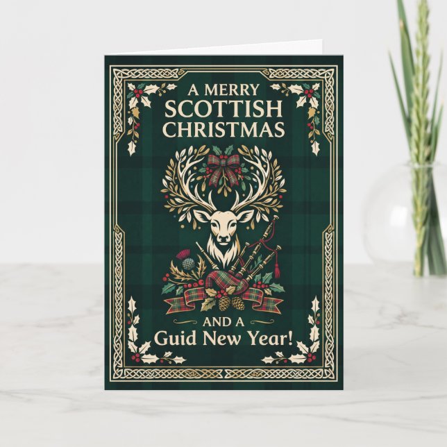 Um cartão de Natal das Highlands muito escocês (Frente)