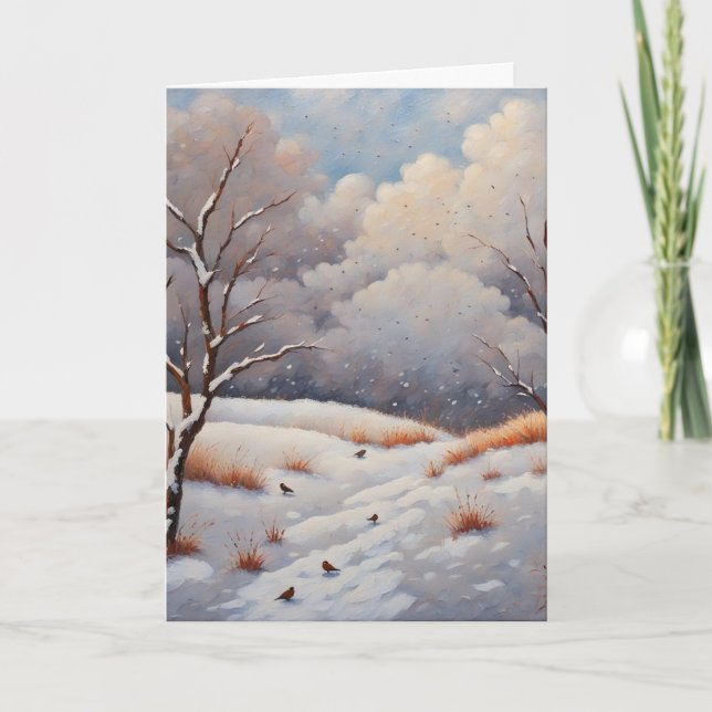 Um Cartão de Natal de Dia Neve (Frente)