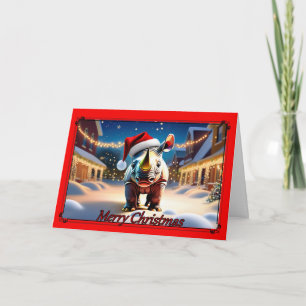 Um Cartão de Natal Rhino-Mite
