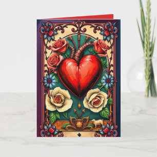 Um Cartão de Nota Dobrada Grande do Coração