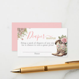 Um Cartão de Raffle para Chá de fraldas de Garota-