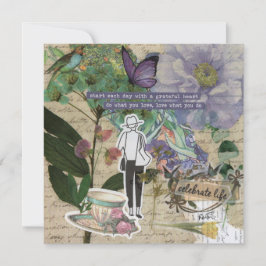 Um Cartão de Saudação Simples Coração/Púrpura