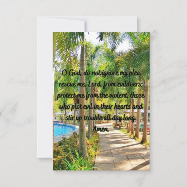 Um Cartão de Saudação Simples de Ajuda e Proteção (Frente)