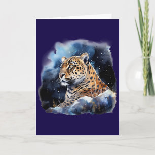 Um cartão de um Leopardo à Noite #1