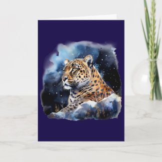 Um cartão de um Leopardo à Noite #1