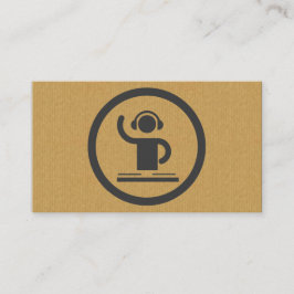 Um cartão de visita legal do ícone do DJ do cartão