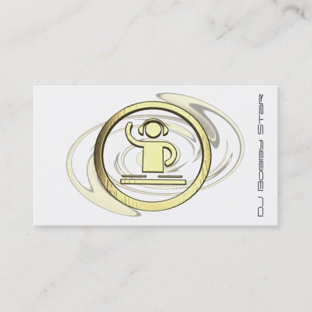 Um cartão de visita legal do logotipo de 3D DJ (Frente)
