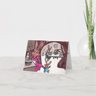 Um cartão do coelho para a mãe ou as avó