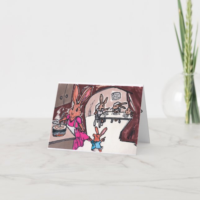 Um cartão do coelho para a mãe ou as avó (Frente)