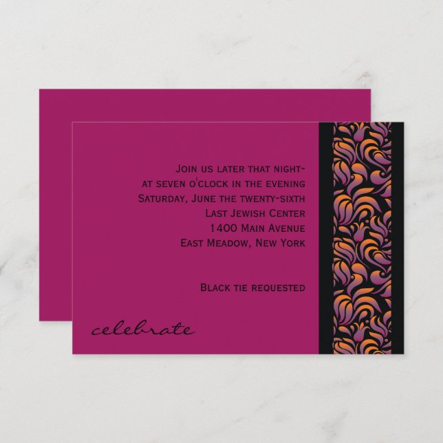 Um cartão do partido Aleph Hebrew Collection Bat M (Frente/Verso)