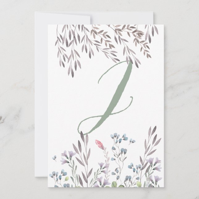 Um Cartão Duplo A Wildflower Wedding Table No. 2 (Frente)