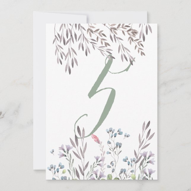 Um Cartão Duplo A Wildflower Wedding Table No. 5 (Frente)