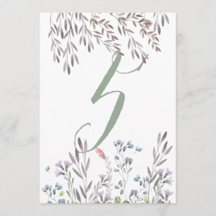 Um Cartão Duplo A Wildflower Wedding Table No. 5