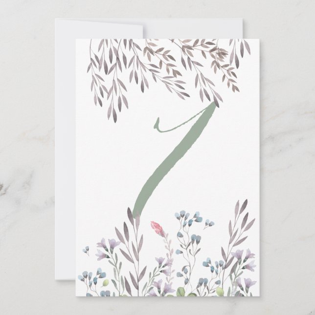 Um Cartão Duplo A Wildflower Wedding Table No. 7 (Frente)