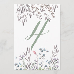 Um cartão duplo nº 4 de mesa de casamento com flor