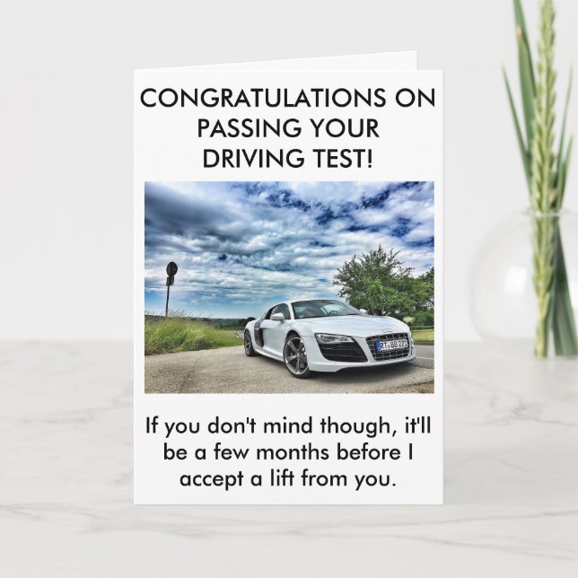 Um cartão honesto da passagem do teste de condução (Frente)