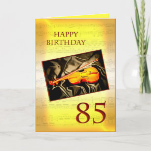 Um cartão musical de aniversário de 85 anos com vi