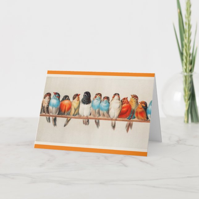 Um Cartão Perch de Aves (Frente)