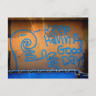 Um cartão postal de arte de rua Good Day