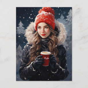 Um Cartão Postal para Amantes do Inverno e Café