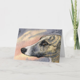 Um CARTÃO tímido, considerável do cão