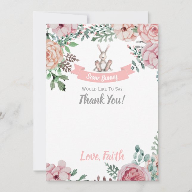 Um Cartões de agradecimentos coelho (Frente)