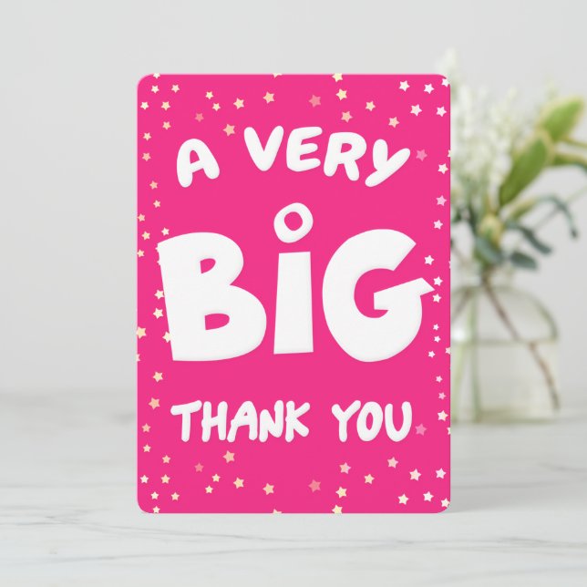 Um Cartões de agradecimentos Muito Grande De Mim (Em pé/Frente)