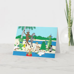 Um Cartões de natal de praia tropical