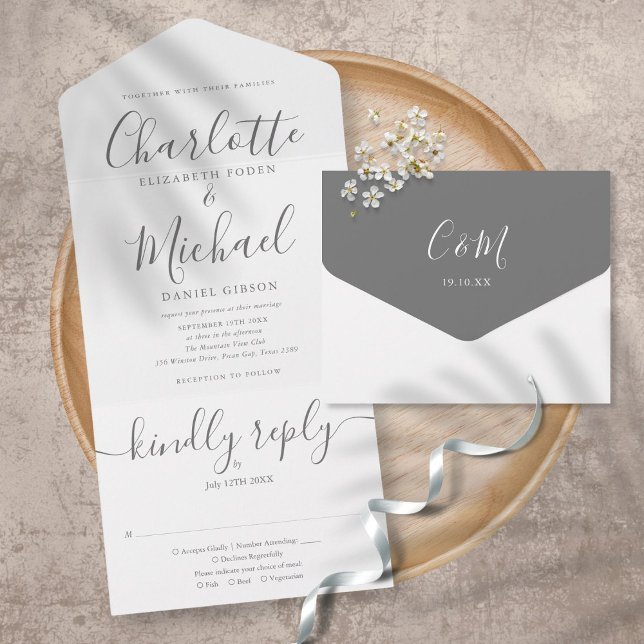 Um Casamento Minimalista De Escrita Moderna Elegan (Criador carregado)