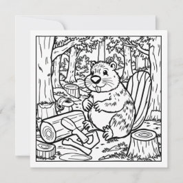 Um castor bonito na floresta