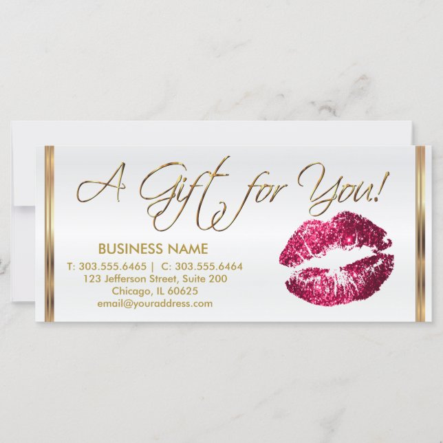 *Um Certificado de Presente Batom Rosa Quente 2 (Frente)