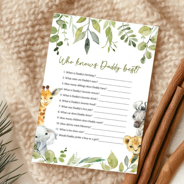 Um Chá de fraldas Selvagem que conhece o melhor jo (Wild One Safari Baby Shower Game)