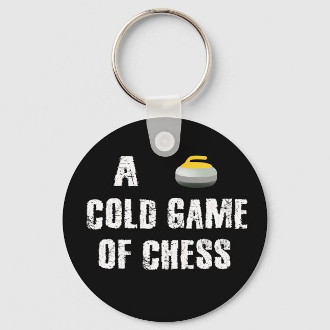 Um Chaveiro de Curling do Xadrez a Frio (Frente)