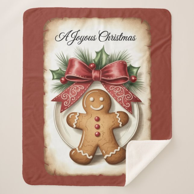 Um Cobertor Sherpa de Natal Alegre (Frente)