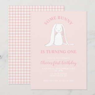 Um coelho é um primeiro convite de aniversário r