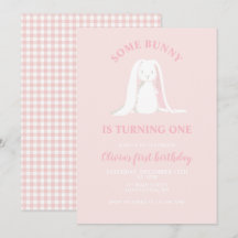 Um coelho é um primeiro convite de aniversário ros