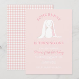 Um coelho é um primeiro convite de aniversário ros