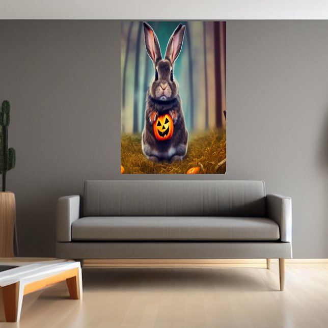 Um coelho na floresta | AI Art Poster (Criador carregado)