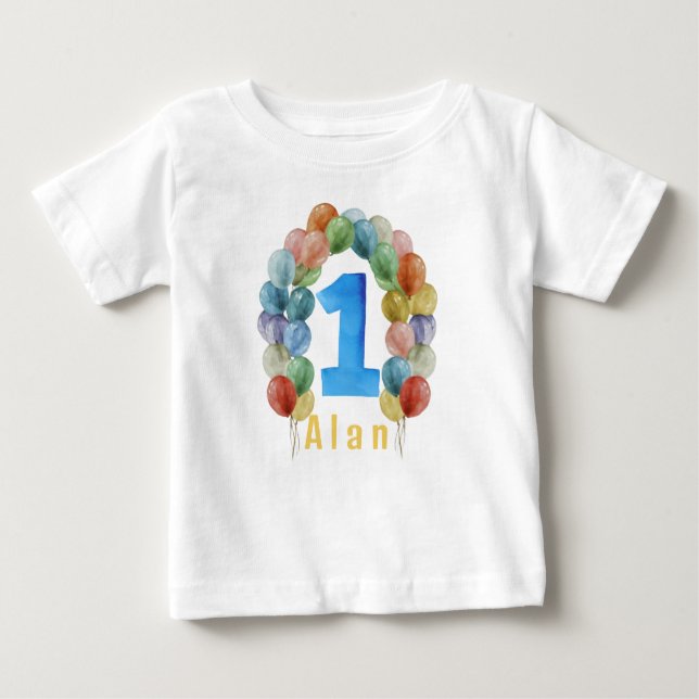 UM com camiseta de bebê fofo de balão (Frente)