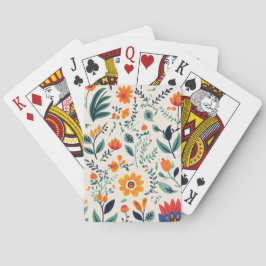 Um conjunto de cartas de baralho com um desenho fl