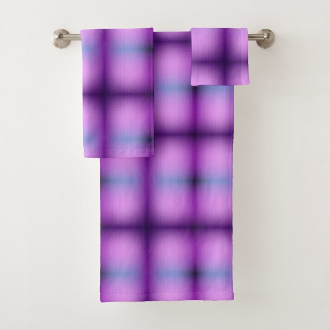 Um conjunto de toalhas xadrez com um roxo vibrante (Insitu)